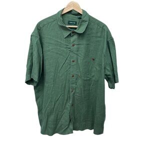 Orvis Men's Green Short Sleeve Shirt Feels like Linen Size XL